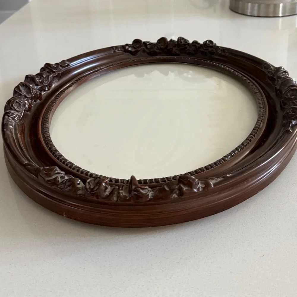 Alfreds Frames Vintage Dark Brown Ornate Floral Rose Oval Picture Frame 11x14